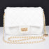 QUILTED FAUX LEATHER FLAP BAG